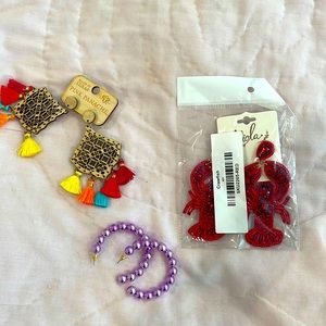 Earrings… 3 pair